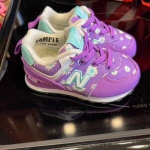 Kids Purple Floral Sneakers